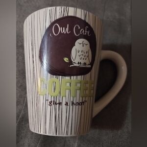 Owl Cafe Coffee Mug - Cream and Brown